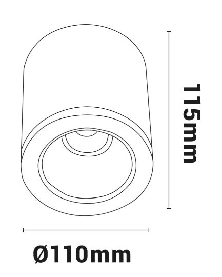 dimension spot de surface